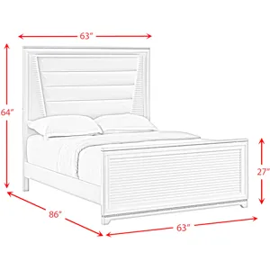 Denmark White 4PC Set w/Queen Bed & NS
