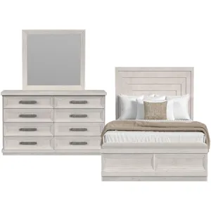 Avalanche Antique White 3PC Set w/Queen Storage Bed