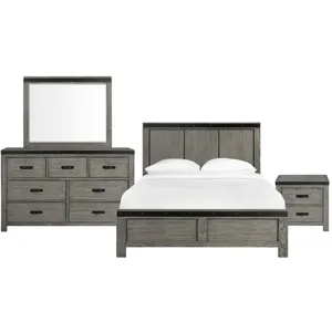 Wade Grey 4PC Queen Set w/NS