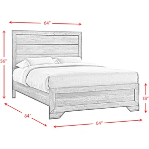 Nathan Grey Oak 4PC Queen Set w/CH