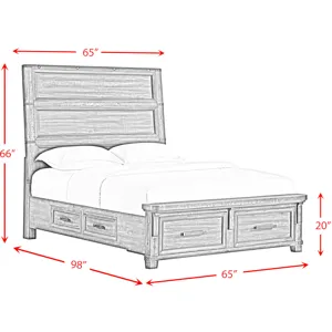Colorado City Charcoal 4PC Set w/Queen Bed & NS