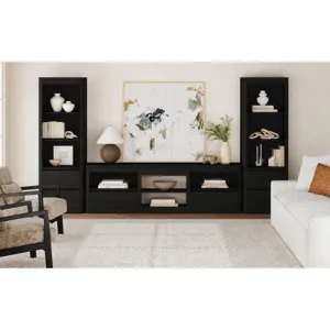Rosalie Black 3PC Set w/82" TV Console