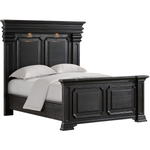 Kings Court Black 4PC Set w/Queen Bed and NS