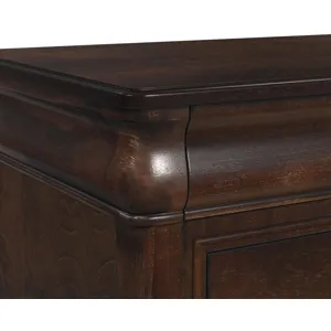 Cameron Cherry 3PC Set w/Queen Sleigh Headboard & Low Panel Footboard