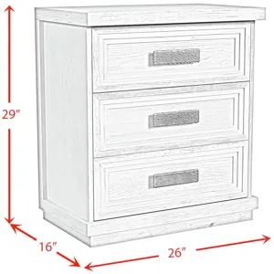Avalanche Antique White 4PC Set w/Queen Storage Bed & NS