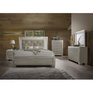 Platinum Champagne 4PC Set w/Queen Bed & CH