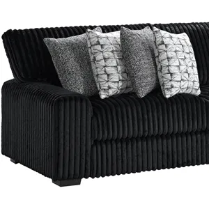 Nightfall Grand Cord Black Sectional 2PC Set