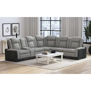 Lantana Rocky Cement/CharcoalSectional 6PC Set - (3)P2