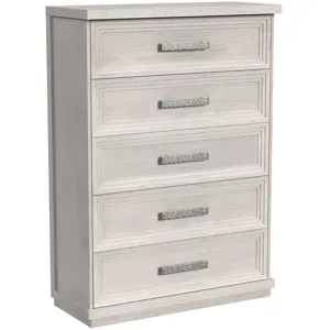 Avalanche Antique White 4PC Set w/Queen Storage Bed & CH