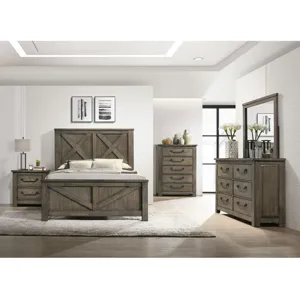 Maverick Antique Grey 4PC Set w/ Queen Bed and CH