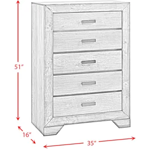 Nathan Grey Oak 4PC Queen Set w/CH