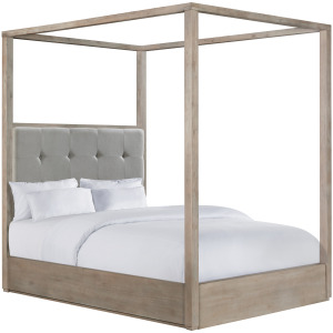 Arcadia Grey 5PC Set w/Queen Canopy Bed