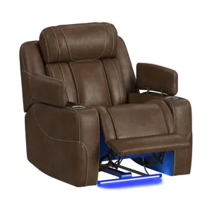 Phantom P3 Recliner with 7 color LED in Leather Gel Umber