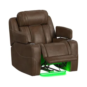 Phantom P3 Recliner with 7 color LED in Leather Gel Umber