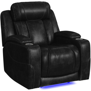Phantom P3 Recliner with Blue LED in Leather Gel Black