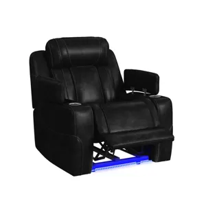 Phantom P3 Recliner with LED in Leather Gel Black