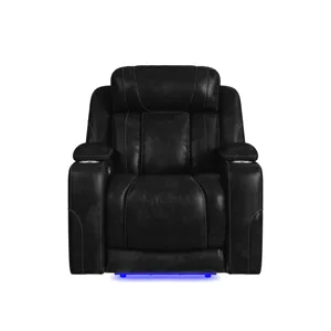 Phantom P3 Recliner with LED in Leather Gel Black