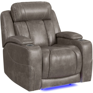 Phantom P3 Recliner with Blue LED in Leather Gel Grey