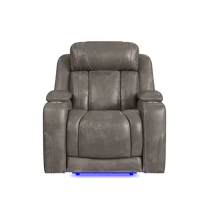 Phantom P3 Recliner with LED in Leather Gel Grey