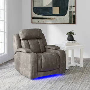 Phantom P3 Recliner with LED in Leather Gel Grey