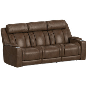 Phantom P3 Sofa with 3.0 Table, reading light, heat, massage, 7 color LED and speaker in Leather Gel Umber