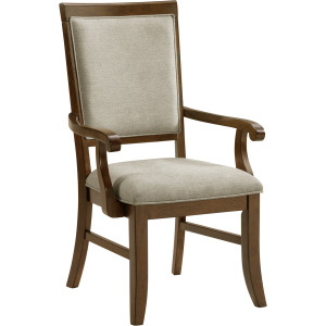 Phillipe Dining Arm Chair with Grey Fabric in Cherry (2 Per Carton)