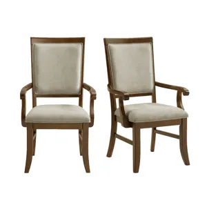 Phillipe Dining Arm Chair with Grey Fabric in Cherry (2 Per Carton)