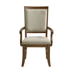 Phillipe Dining Arm Chair with Grey Fabric in Cherry (2 Per Carton)