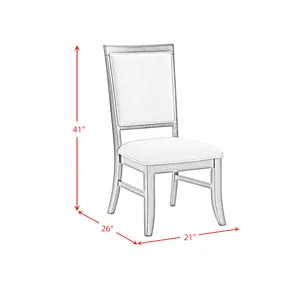 Phillipe Dining Side Chair with Grey Fabric in Cherry (2 Per Carton)