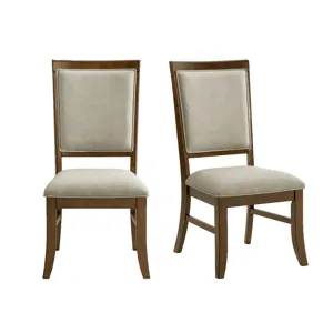 Phillipe Dining Side Chair with Grey Fabric in Cherry (2 Per Carton)