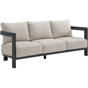 Playa Sofa - Dark Grey and Olefin Beige with 2 Pillows