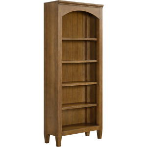 Portico Open Bookcase in Brown Oak