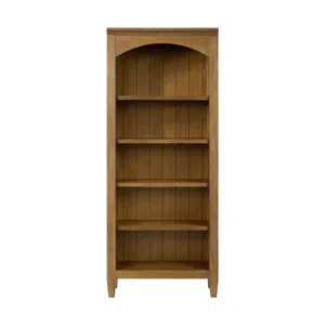 Portico Open Bookcase in Brown Oak