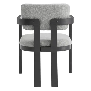 Portland Arm Chair with Grey Fabric (PGY1113-4) in Black (2 Per Carton)