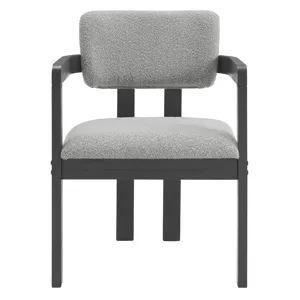 Portland Arm Chair with Grey Fabric (PGY1113-4) in Black (2 Per Carton)
