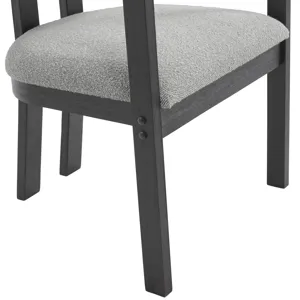 Portland Arm Chair with Grey Fabric (PGY1113-4) in Black (2 Per Carton)