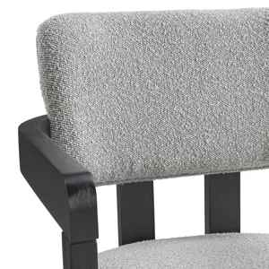 Portland Arm Chair with Grey Fabric (PGY1113-4) in Black (2 Per Carton)