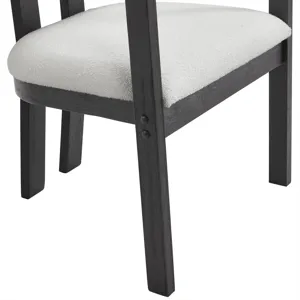 Portland Arm Chair with Snow White Fabric in Black (2 Per Carton)