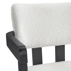 Portland Arm Chair with Snow White Fabric in Black (2 Per Carton)