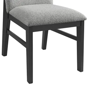 Portland Round Back Side Chair with Grey Fabric (PGY1113-4) in Black (2 Per Carton)