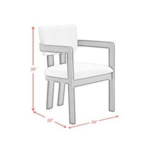 Portland Arm Chair with Snow White Fabric in Black (2 Per Carton)