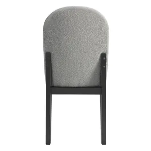 Portland Round Back Side Chair with Grey Fabric (PGY1113-4) in Black (2 Per Carton)