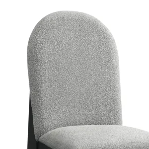 Portland Round Back Side Chair with Grey Fabric (PGY1113-4) in Black (2 Per Carton)