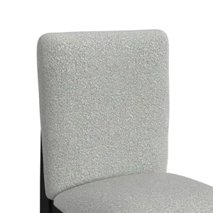Portland Square Back Counter Stool with Grey Fabric in Black