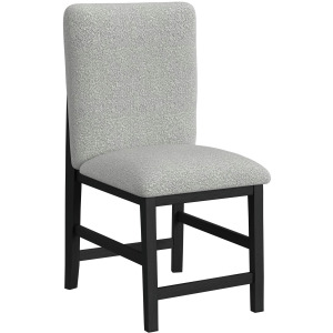 Portland Square Back Counter Stool with Grey Fabric in Black