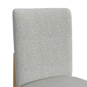 Portland Square Back Dining Side Chair with Grey Fabric in Natural (2 Per Carton)