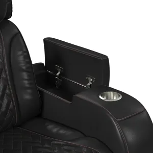 Prime Time P3 Sofa with I Table, reading light, heat, massage, LED, and speaker in Jett Black with R
