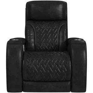 Prime Time P3 Recliner with 7 Colors LED, Cup Holders and Wireless Charger Controller in Leather Gel Black