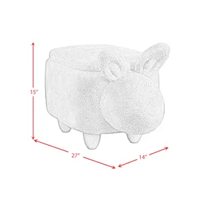 Animal Stools Rabbit Storage Stool in White