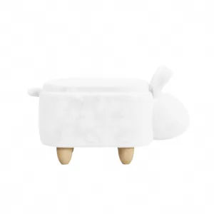 Animal Stools Rabbit Storage Stool in White
